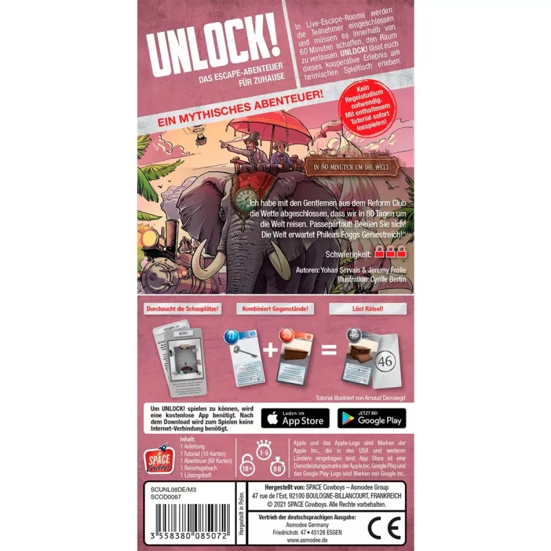 Unlock In 80 Minuten um the world, kāršu spēle