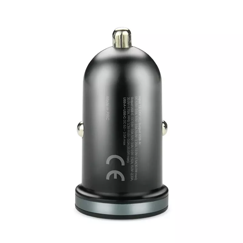 Automašīnas lādētājs everActive CC-30Q QC3.0 35W — 1x USB-A, 1x USB-C, ātrā uzlāde