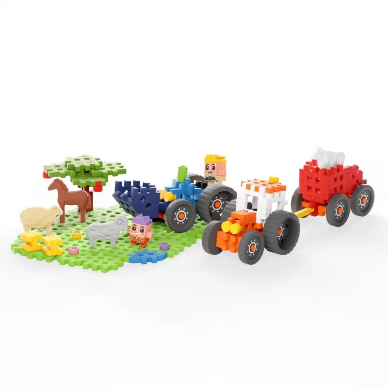 Būvkluči Marioinex Farmer Tractor Meadow – 110 gab., no 6 gadu vecuma, daudzkrāsu komplekts