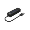 UNITEK uHUB Q4 USB 3.2 Gen 1 (3.1 Gen 1) Type-A 5000 Mbit/s Melns