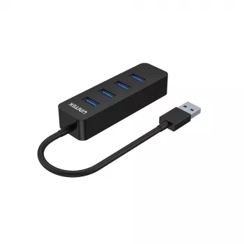 UNITEK uHUB Q4 USB 3.2 Gen 1 (3.1 Gen 1) Type-A 5000 Mbit/s Melns