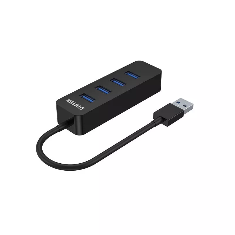 UNITEK uHUB Q4 USB 3.2 Gen 1 (3.1 Gen 1) Type-A 5000 Mbit/s Melns
