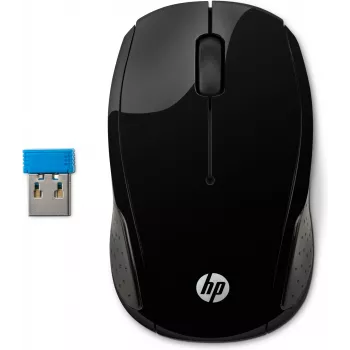 HP bezvadu pele 200, piemērota abām rokām, optiska, RF bezvadu, 1000 DPI, melna