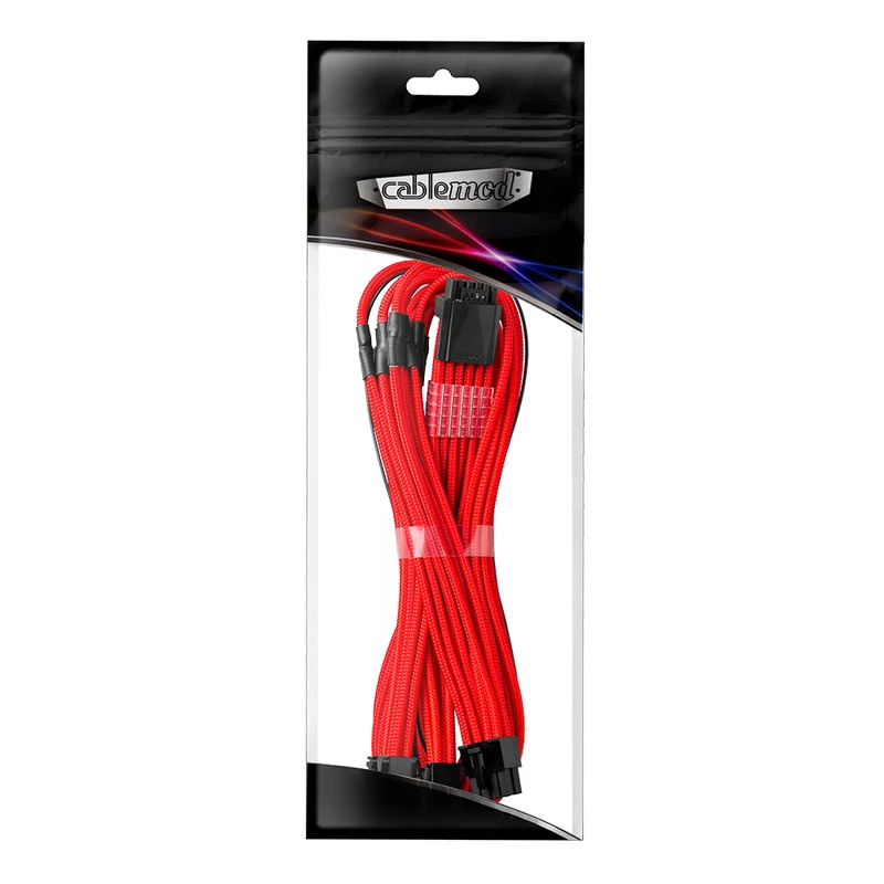 CableMod RT-Series PRO ModMesh 12VHPWR uz 3x PCI-e kabelis ASUS/Seasonic - 60 cm, sarkans