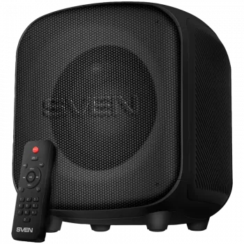 Skaļrunis SVEN PS-555, melns, jauda 65 W (RMS), TWS, Bluetooth, USB, microSD, tālvadības pults, litija baterija