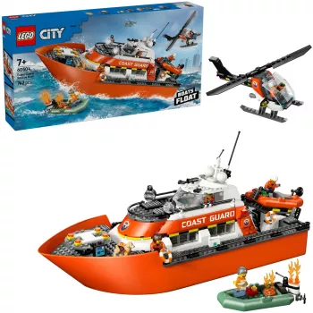 Blocks City 60504 Krasta apsardzes glābšanas laiva un helikopters