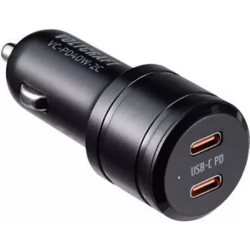 VOLTCRAFT VC-PD40W-2C VC-13431420 USB lādētājs automašīnai Izejas strāva (maks.) 3 A 2 x USB-C® USB Power Delivery (USB-PD) (VC-13431420)