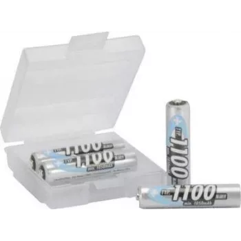 Ansmann Micro AAA uzlādējams NiMH 4-gab. komplekts + kaste 1100 mAh 1,2 V 1 komplekts 1311-0002 - Micro (AAA) - 1,10