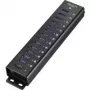 USB centrmezgls Renkforce 13+1 porti Modelis 1299048, alumīnija korpuss, piestiprināms pie sienas