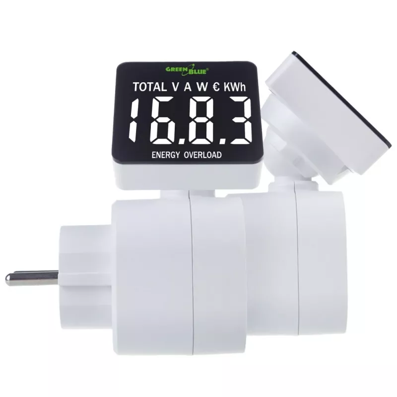Enerģijas vatmetrs GreenBlue GB620E tīklam 220V, maks. 16A, iespraužams jaudas/enerģijas monitors