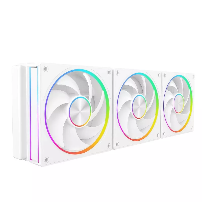 Korpusa ventilators MODECOM VOLCANO LOOP 120 ARGB balta — 120 mm, ARGB apgaismojums, PWM atbalsts, 400–1400 RPM