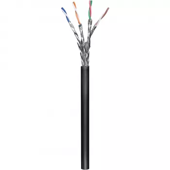 Wentronic goobay - Lielapjoma kabelis - 100,0m - SFTP, PiMF - CAT 6 - Daudzdzīslu - Melns (57195)