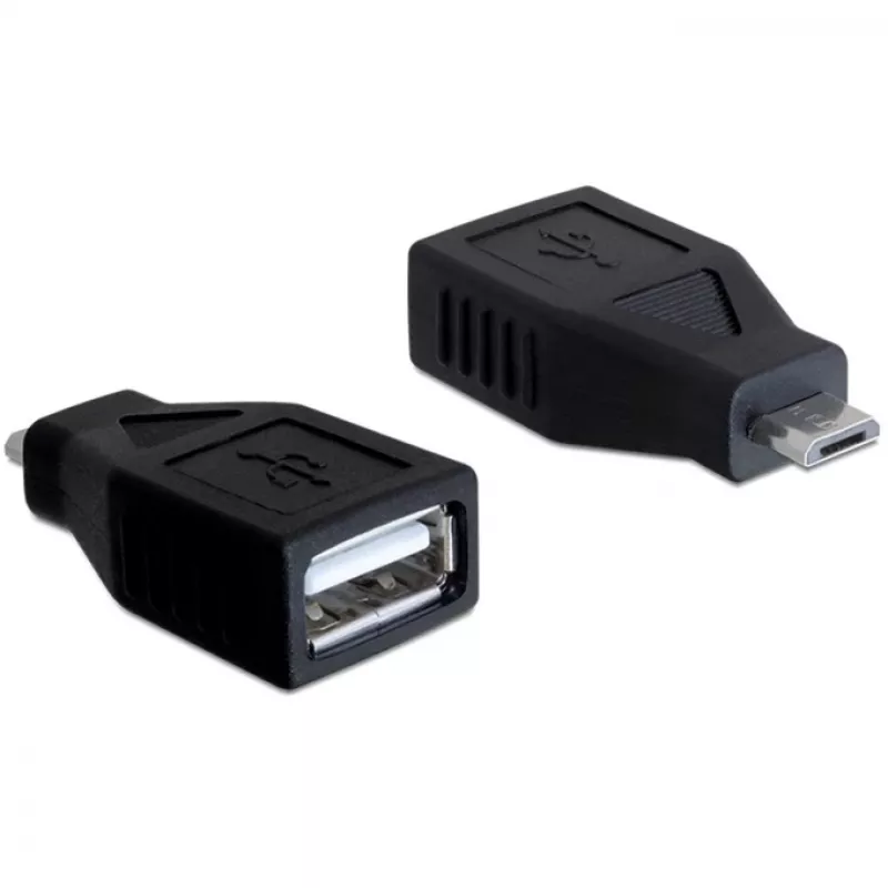 DeLOCK - USB adapteris - USB A tipa, 4 kontaktu (sievišķais) - 5 kontaktu Micro-USB B tipa (vīrišķais) (65296)