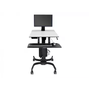 Ergotron WorkFit-C - Single LD Sit-Stand Workstation - Multividuālie ratiņi - Melns - Pelēks - 7,3 kg - 61 cm (24 collas) - 75 x 75, 100 x 100 mm - 360°