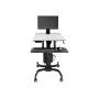 Ergotron WorkFit-C - Single LD Sit-Stand Workstation - Multividuālie ratiņi - Melns - Pelēks - 7,3 kg - 61 cm (24 collas) - 75 x 75, 100 x 100 mm - 360°