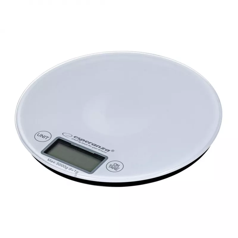 Elektroniskā virtuves svari ESPERANZA EKS003W, 5 kg ietilpība, 1 g precizitāte, rūdīts stikls, skārienvadība