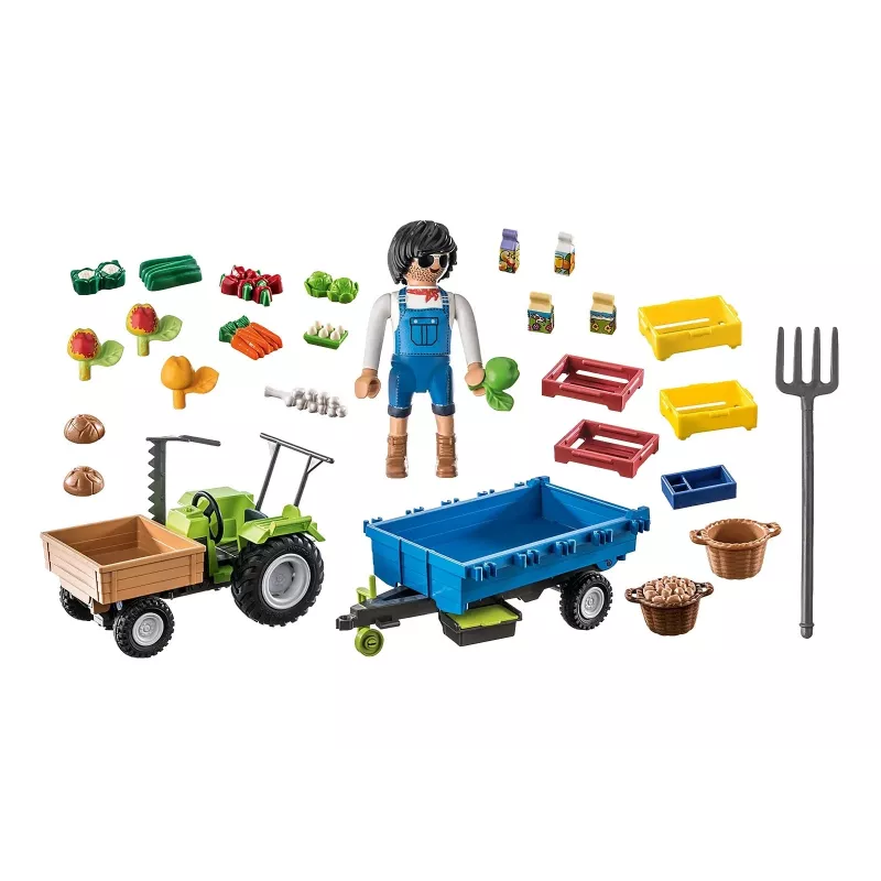 Playmobil kombaina traktors ar piekabi – lomu spēles un iztēles rotaļas vecumam no 6 līdz 9 gadiem – Fat Brain Toys