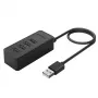 USB centrmezgls ORICO W5P-U3-030 4-portu USB 3.0, kompakts galda centrmezgls perifērijas ierīču pieslēgšanai