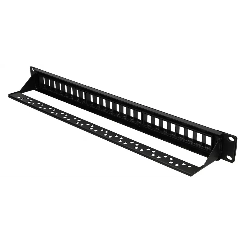 Patchpanel Extralink 24-port U/UTP (UTP) modular, 1U, Melns, 482.6 mm width