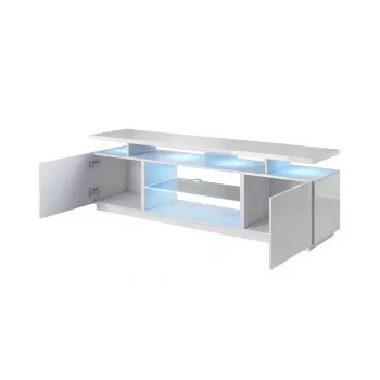 RTV skapis EVA 180x40x56 balts/balts glancēts