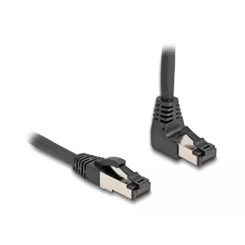 Tīkla kabelis DeLOCK RJ45 Cat.8.1 90° uz leju leņķī / taisns 2 m melns