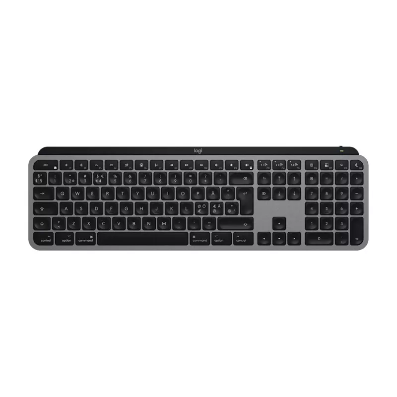 Logitech Master Series MX Keys S Mac — tastatūra — pilna izmēra — ar fona apgaismojumu — bezvadu — Bluetooth LE — QWERTY — ziemeļvalstu (dāņu/somu/norvēģu/zviedru) (920-011633)
