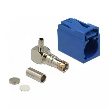 DELOCK 89715 koaksiālais savienotājs – FAKRA C vīrišķais, 90° leņķa, 13,8×21,5×9,5 mm
