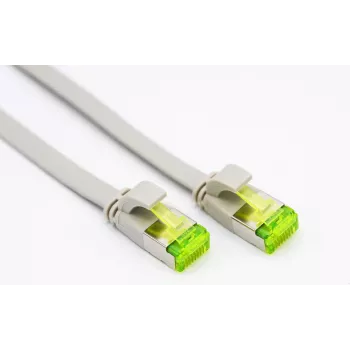 Helos - Patch-kabelis - RJ-45 (M) to RJ-45 (M) - 30 cm - U/FTP - CAT 6a - Flat - pelēka