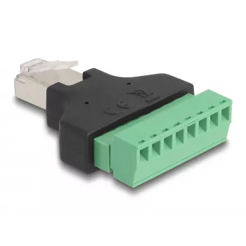 DeLOCK Adapteris RJ45 vīrišķais > Spaiļu bloks 8 kontaktu 2-daļu 3,81 mm
