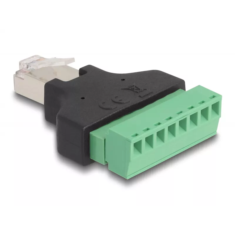 DeLOCK Adapteris RJ45 vīrišķais > Spaiļu bloks 8 kontaktu 2-daļu 3,81 mm