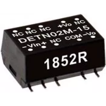 Līdzstrāvas-līdzstrāvas pārveidotājs mean well DETN02L-12 2 W, ieeja 4,5–5,5 V, izeja 80 mA, 10,9×15,2×7,1 mm