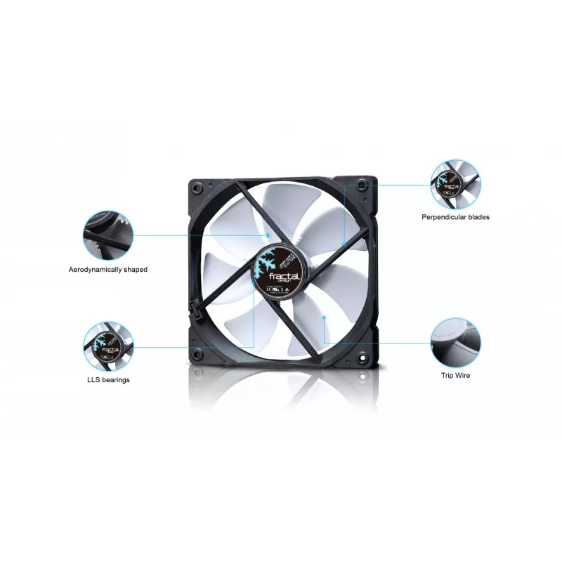 Fractal Design Dynamic X2 14 cm ventilators melns balts
