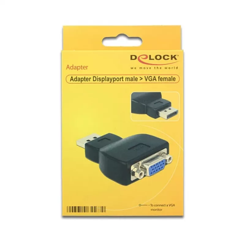 DeLOCK 65567 kabelis, DisplayPort uz VGA, melns