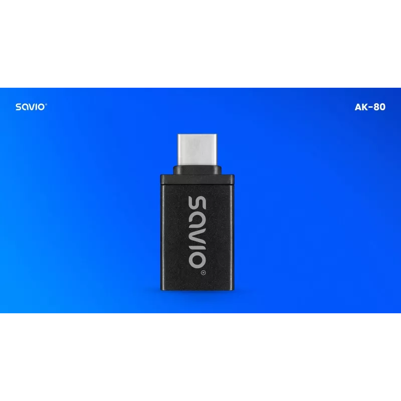 Savio AK-80 Video kabeļa adapteris 0m USB Type-A USB Type-C Melns