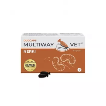 Uztura bagātinātāja kapsulas JM Sante Multiway Vet Duocaps Nieres suņiem un kaķiem, 60 gab., 150 g kartona iepakojums