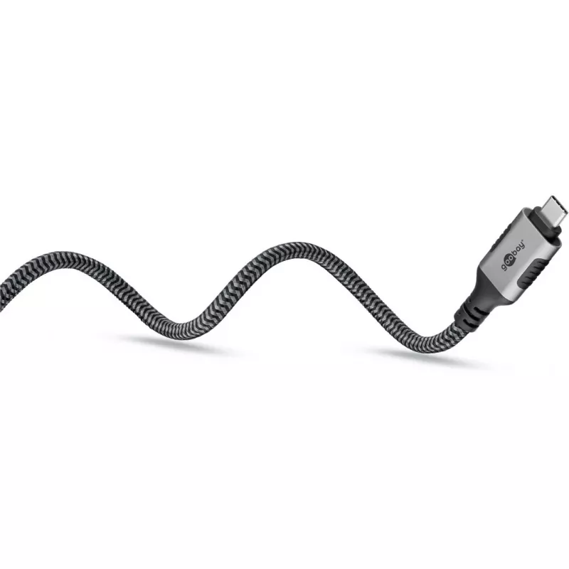 Ethernet-Cable USB-C 3.2 Gen2 Spraudnis > RJ-45 Spraudnis, LAN-Adapter melns/Sudraba, 3 Metri, pīts tekstila apvalks