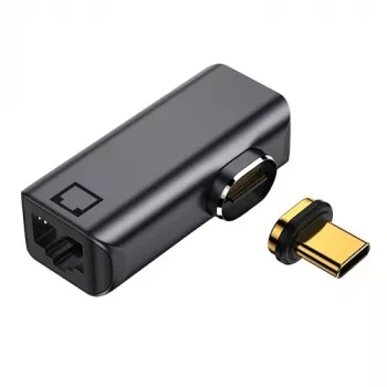 Magnētiskais adapteris USB Type-C - RJ-45, 100/1000 Mb