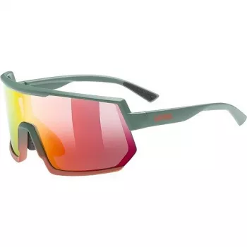 Daudzveidīgas sporta brilles UVEX sportstyle 235 — Unisekss, daļēji bezmalu ietvars, zaļš/sarkans