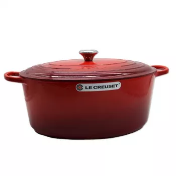 Le Creuset Signature ovāls cepešpanna ķiršu krāsā 40 cm