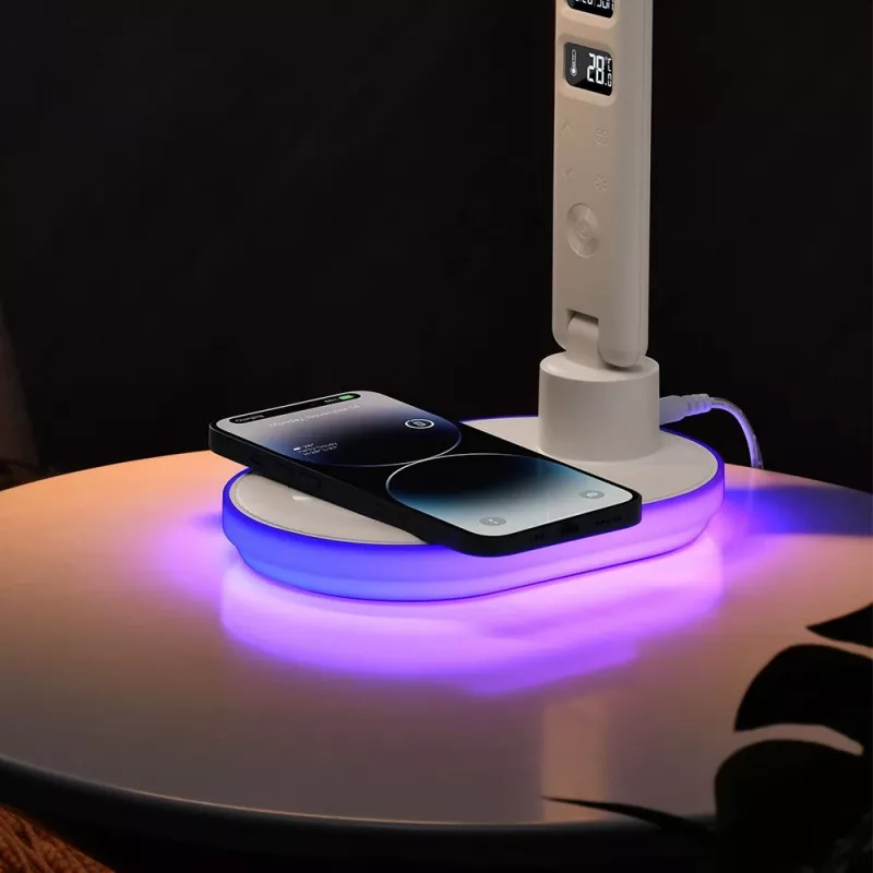 Galda lampa Hawk HW-LAMP03 balta RGB — regulējama LED galda lampa ar RGB apgaismojumu