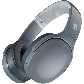 Austiņas Skullcandy Crusher Evo — vadu un Bluetooth, pelēkas, 40 h atskaņošana, USB-C, AUX, salokāmas