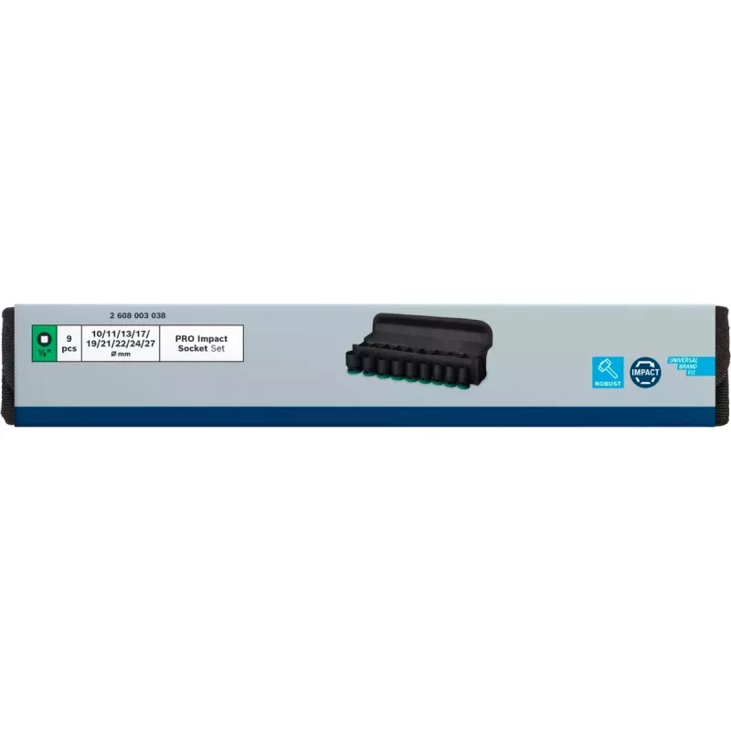 Triecienligzdu komplekts Bosch Powertools PRO 1/2 collas, 9 gab., melns