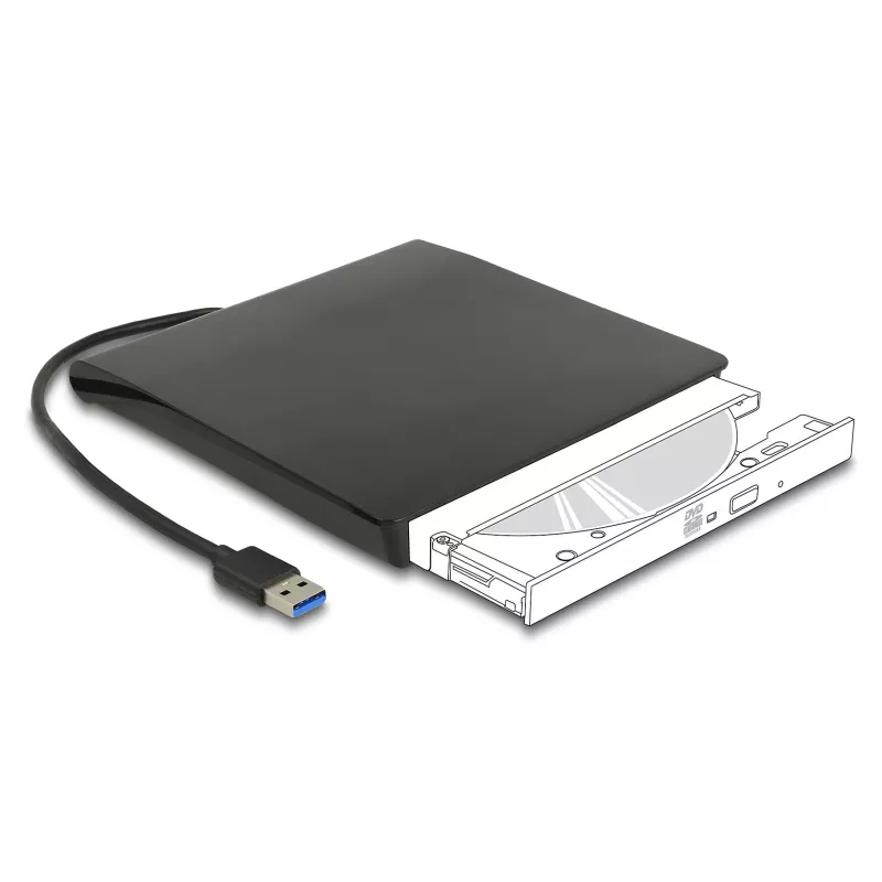 Cietā diska korpuss DeLOCK 42636 Melns 5,25 collas Micro SATA 5 Gbit/s