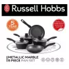 Piecu gabalu Russell Hobbs pannu komplekts Metallic Marble RH02814EU7 — nepiedegošs pārklājums, dažādi izmēri