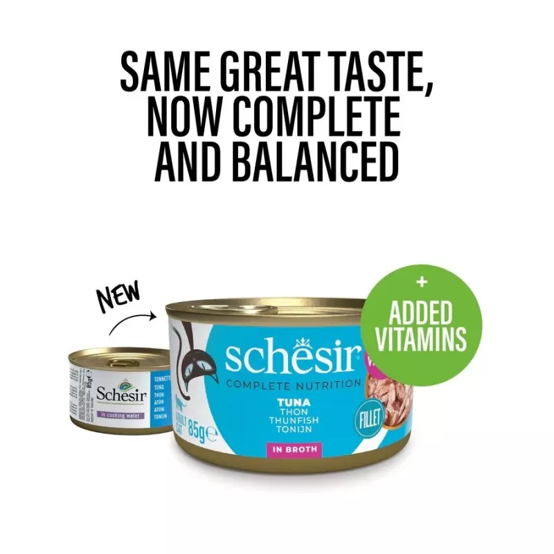 SCHESIR konservēts tunzivs vārīšanas ūdenī - mitrā kaķu barība - 6 x 50 g
