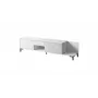 TV skapītis Cama Meble MARMO 2D1S1K, 195x40x47,5 cm, balts matēts/virsma marmora balta