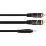 Adaptera kabelis 3,5 mm ligzda uz 2x RCA Omnitronic 3022514X, 0,5 m