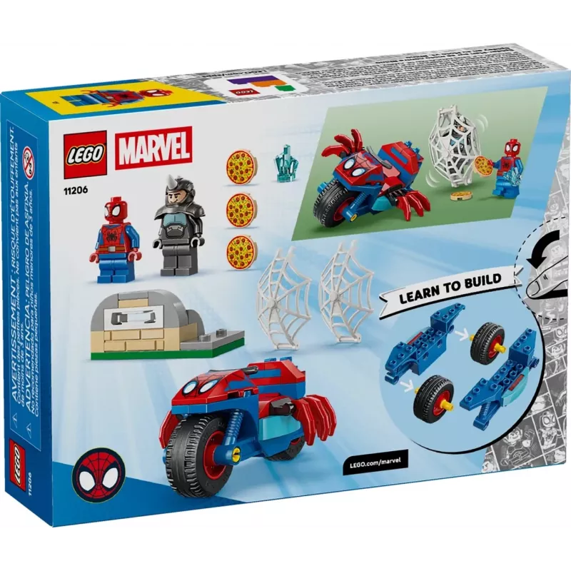 LEGO MARVEL 11206 Zirnekļcilvēks uz motocikla pret Degunradzi