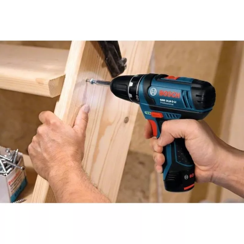 Bosch GSR 10,8-2-LI Professional Keyless Melns, Melns, Zils