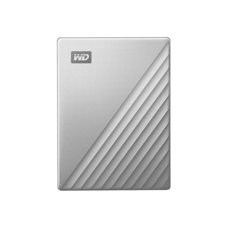 WD My Passport Ultra for Mac WDBKYJ0020BSL - Cietais disks - šifrēts - 2 TB - ārējais (pārnēsājams) - USB 3.0 (USB-C savienotājs) - 256 bitu AES - Sudraba